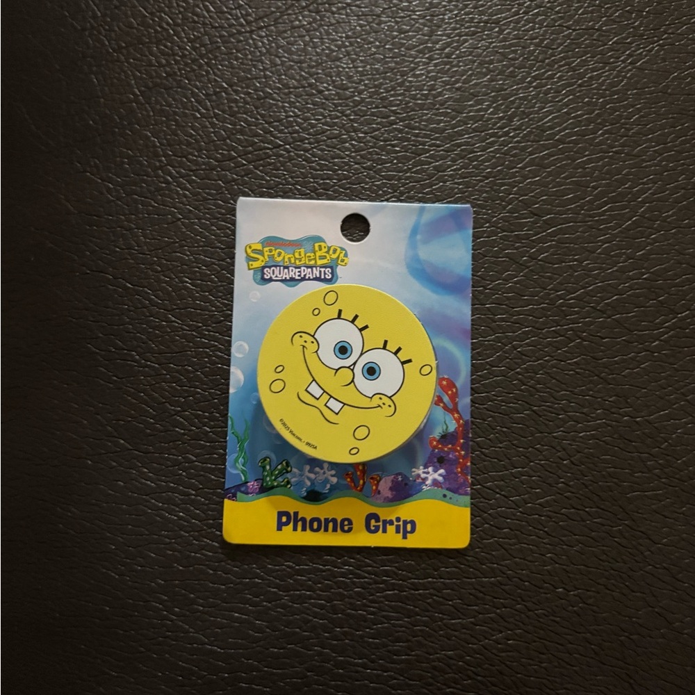 SpongeBob SquarePants Yellow Phone Grip with Character Face